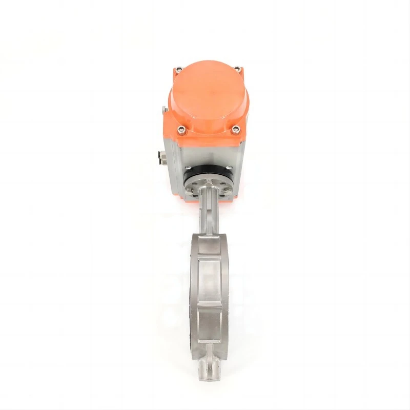 Pneumatic Stainless Steel PTFE Wafer Butterfly Valve Back Detail View